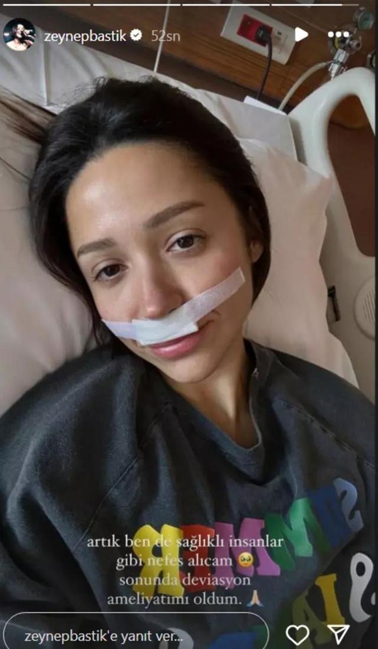 Zeynep Bastık burun ameliyatı oldu Son halini yataktan paylaştı