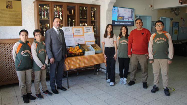 Amasyada okulda açılan güven manavının kasası hiç açık vermedi