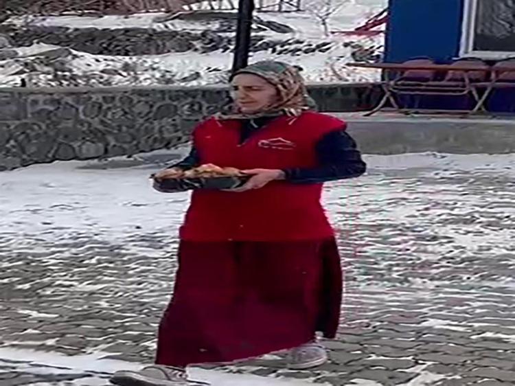 Göl dondu, kuşlar Çınar Teyzeye kaldı Elleriyle besliyor