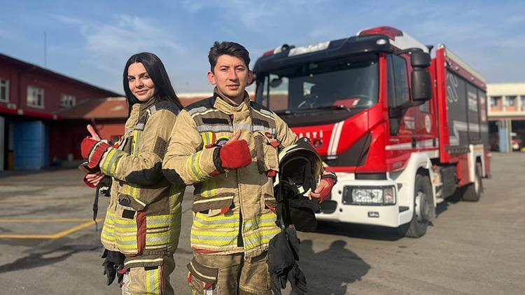 Ankaralı itfaiyeci çift omuz omuza çalışıyor