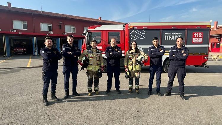 Ankaralı itfaiyeci çift omuz omuza çalışıyor