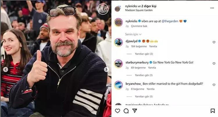 Lily Allen yaşadıklarını kaldıramayıp bir kliniğe yatmak zorunda kalırken kocası David Harbour gittiği basketbol maçınd gülümseyerek poz verdi