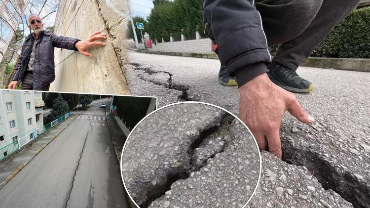 İzmitte korkutan görüntü İstinat duvarında dökülme oldu yarıklar her geçen gün büyüyor