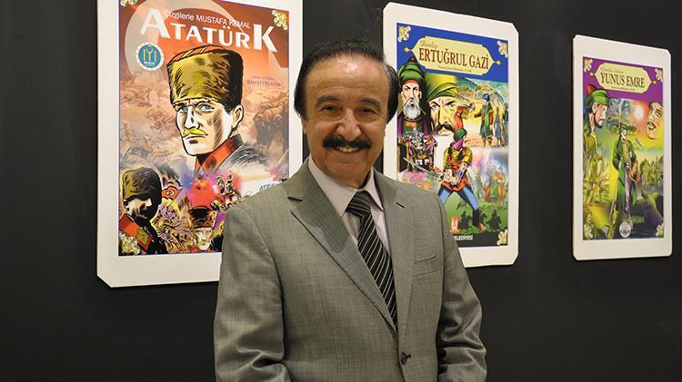 Türk kahramanlarını çizdiği karikatürlerle canlandırdı Eskişehirli sanatçı Bahattin Atak çizgi romanlarıyla tarihe ışık tutuyor