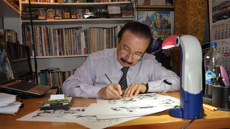 Türk kahramanlarını çizdiği karikatürlerle canlandırdı Eskişehirli sanatçı Bahattin Atak çizgi romanlarıyla tarihe ışık tutuyor