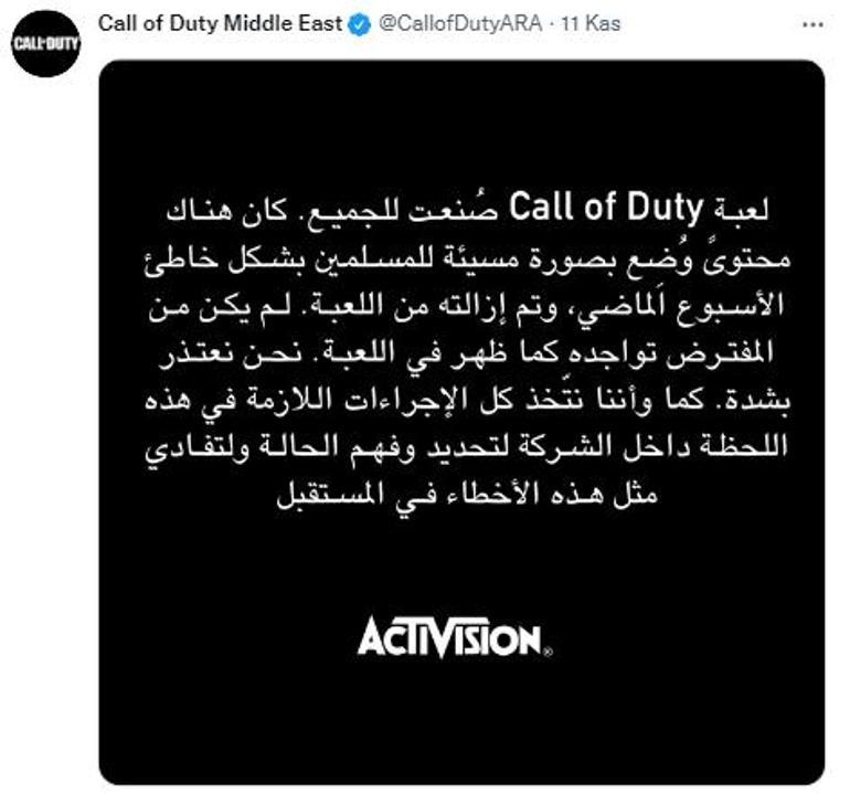 Call of Duty: Vanguarddaki görüntüler tepki çekti Activision-Blizzard Müslümanlardan özür diledi