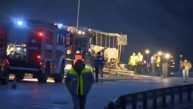 Bulgaristanda korkunç facia Yanan yolcu otobüsünde 46 kişi hayatını kaybetti