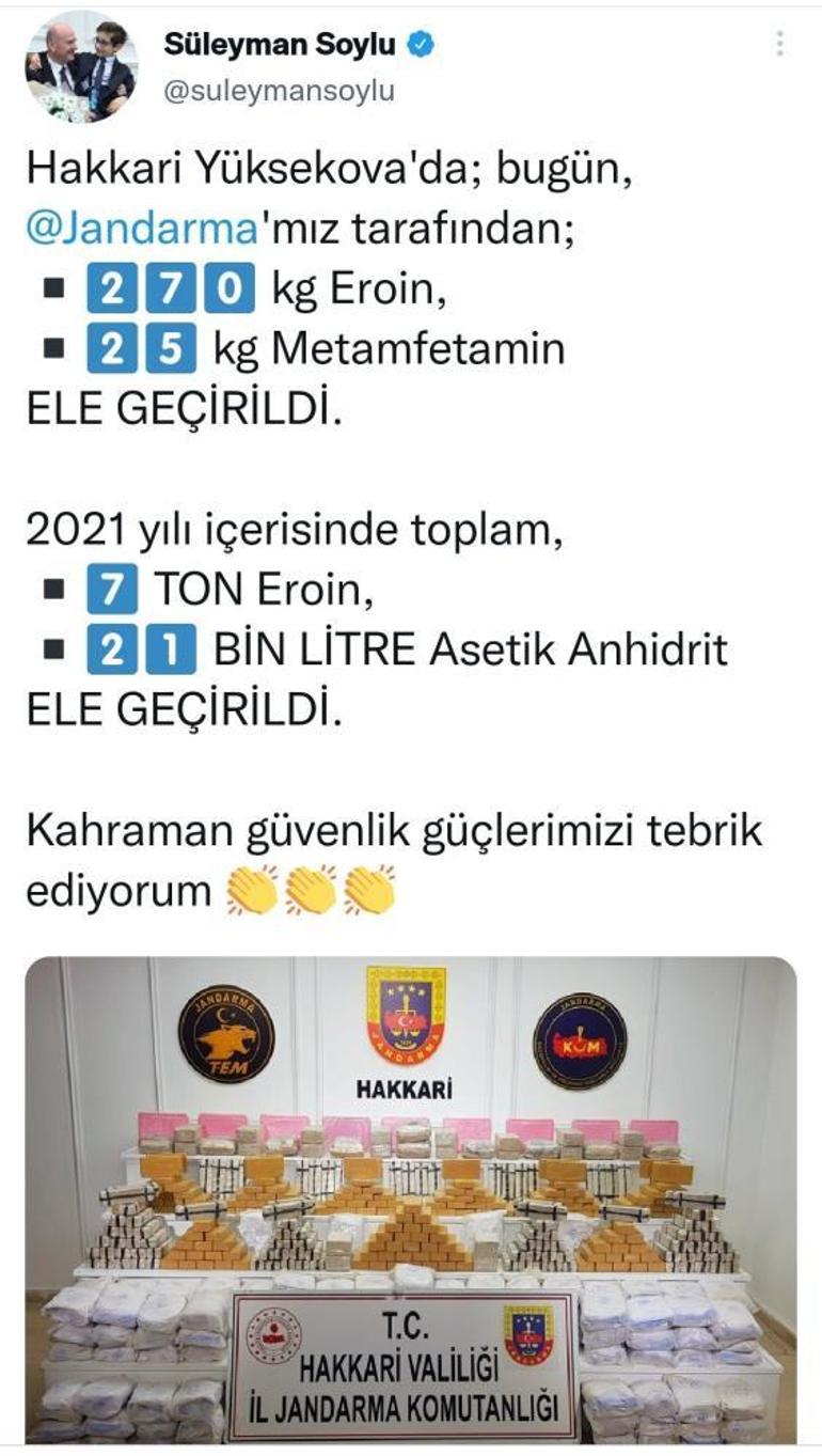 Hakkâri polisinden dev uyuşturucu operasyonu