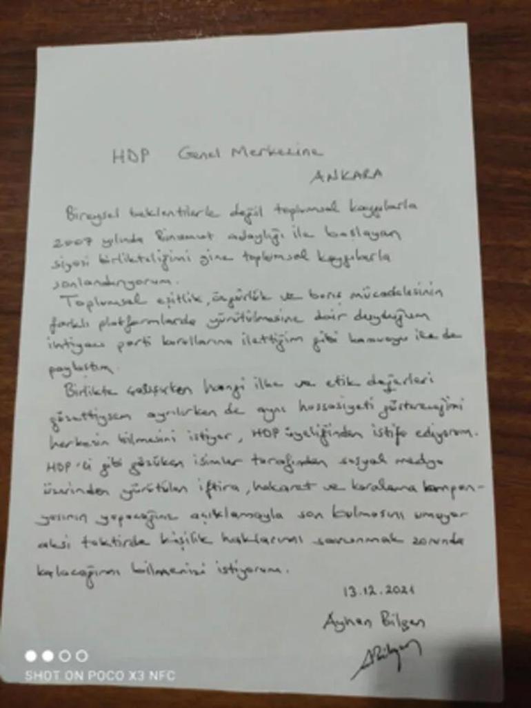 Ayhan Bilgen HDPden istifa etti