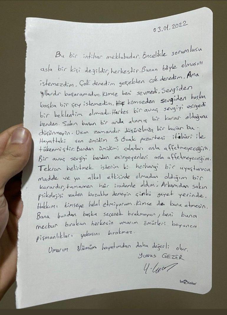Yunus Gezer kimdir İzmir’de üniversite öğrencisi Yunus Gezer nasıl öldü, neden intihar etti Son mektubu…