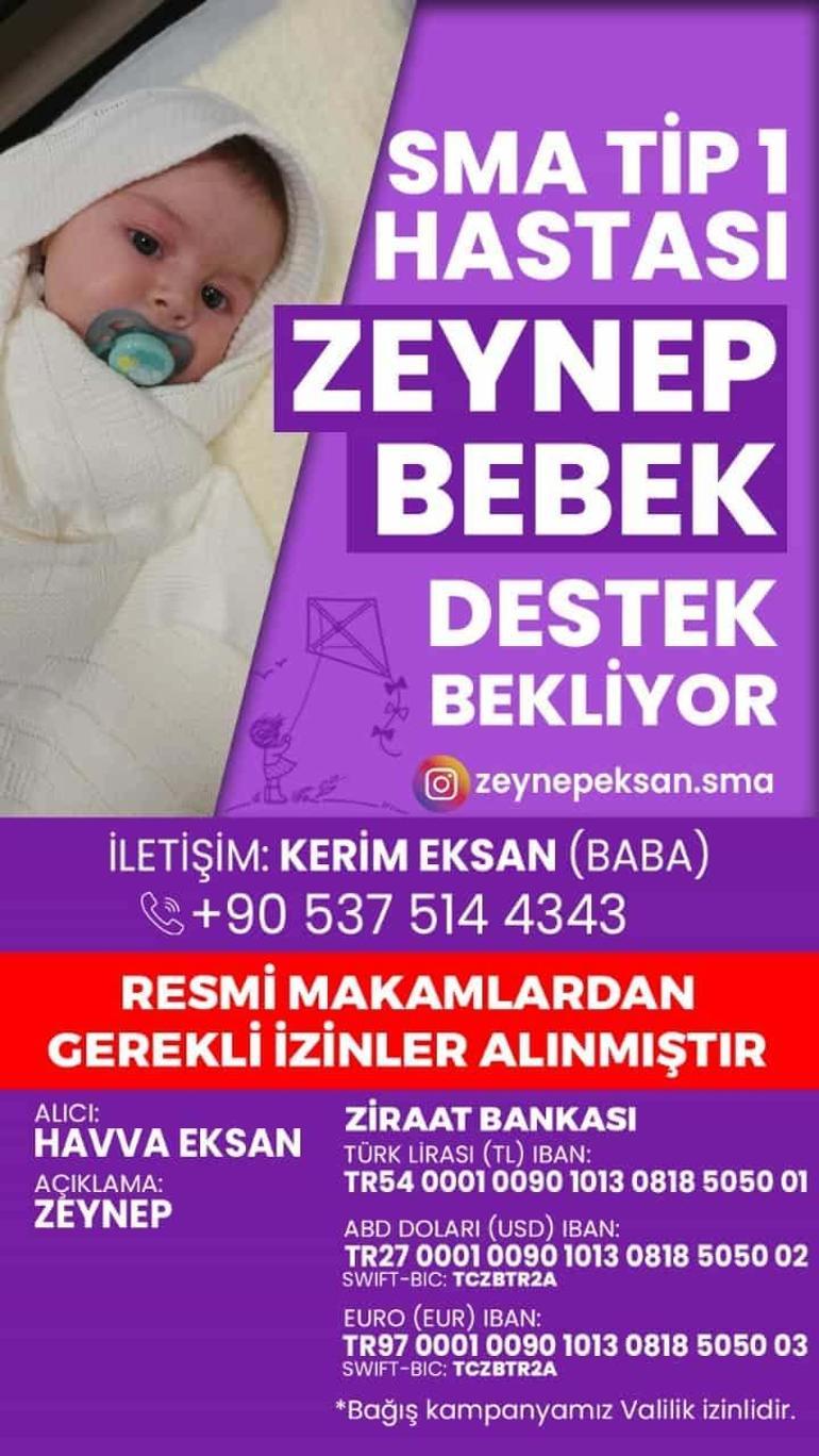 SMA Tip-1 hastası Zeynep Bebek destek bekliyor