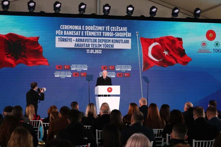 Arnavutlukta tarihi gün Cumhurbaşkanı Erdoğan: Yardıma koşan ilk ülke Türkiye oldu