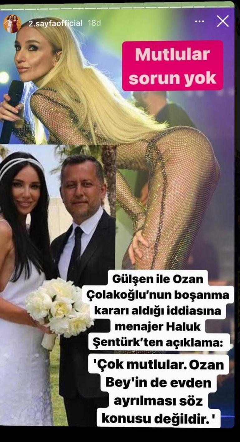 Ozan Çolakoğlu ve Gülşen boşanıyor iddiası Çolakoğlu evi terk etti...