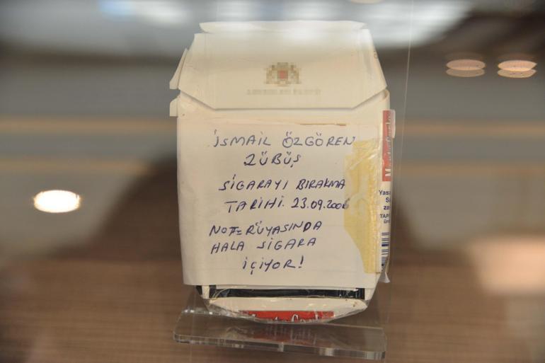 Cumhurbaşkanı Erdoğanın topladığı sigara paketleri sergileniyor