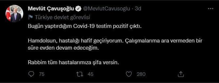 Bakan Çavuşoğlunun Covid-19 testi pozitif çıktı