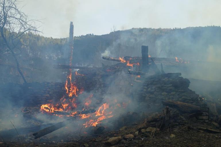 Köy alev alev yandı 15 haneye sıçradı Validen açıklama: Can kaybı yok