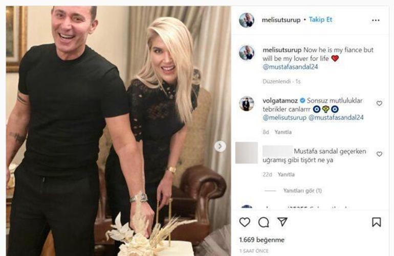 Mustafa Sandal ve Melis Sütşurup nişanlandı Kıyafetiyle sosyal medyada olay oldu