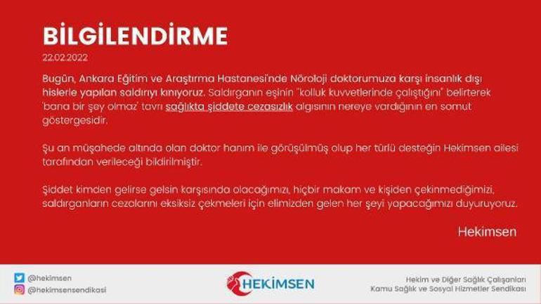 Ankarada raporsuz ilaç vermek istemeyen doktor, hastası tarafından darbedildi