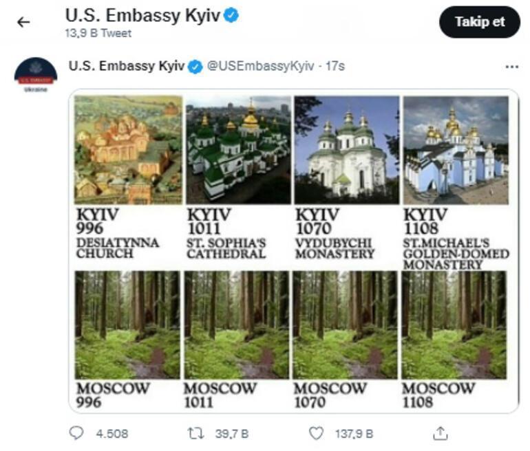 ABDnin Kiev Büyükelçiliğinden sosyal medyayı sallayan paylaşım