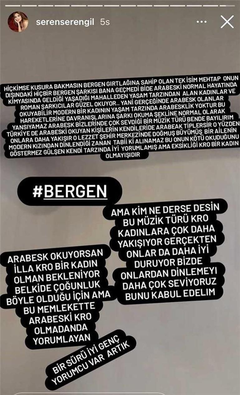 Seren Serengil: Mehtap dışındaki Bergen şarkıları bana geçmedi