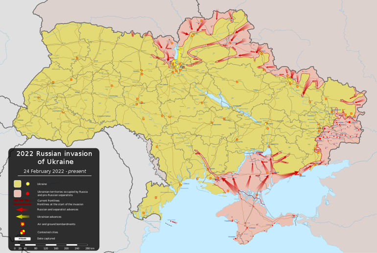 Rusya Ukrayna savaşı son durum Harita üzerinden Rusya nerelere girdi, Rusya Ukrayna savaşında kaç kişi öldü