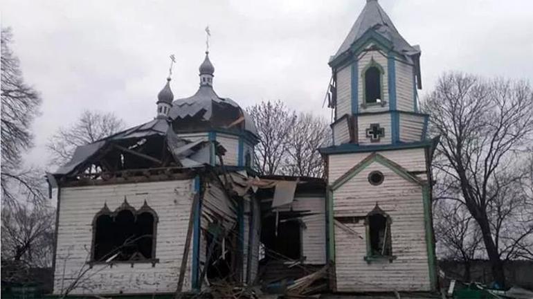 Ukraynada 150 yıllık tarihi kilisede büyük hasar