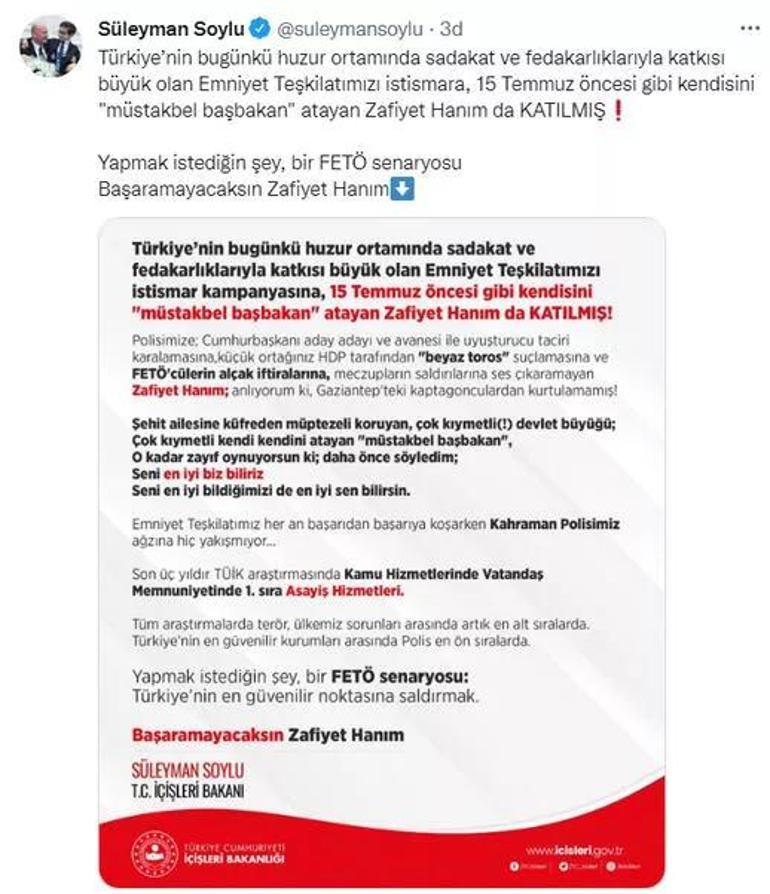 Bakan Soylu sert çıktı Başaramayacaksın Zafiyet Hanım