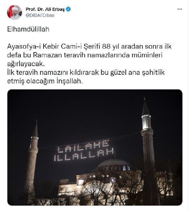 Ayasofyada 88 yıl sonra teravih namazı kılınacak