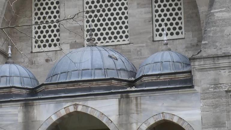 Süleymaniye Camii minaresi şerefesinden parça koptu