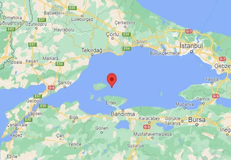 Marmara Denizi Erdek açıklarında deprem