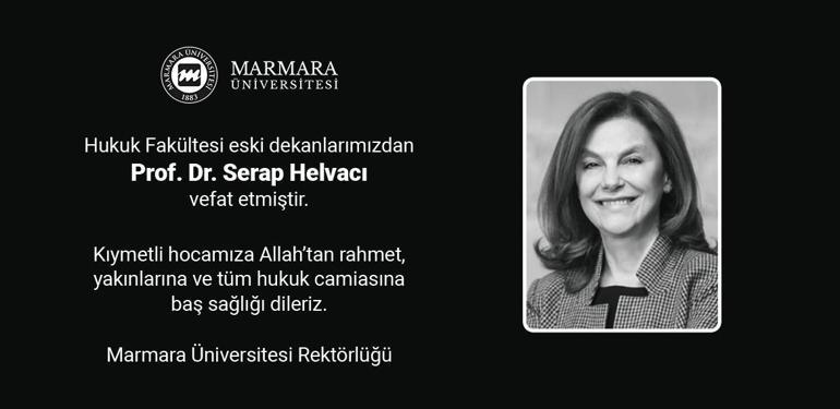 Prof. Dr. Serap Helvacı kimdir Serap Helvacı neden öldü, hastalığı nedir