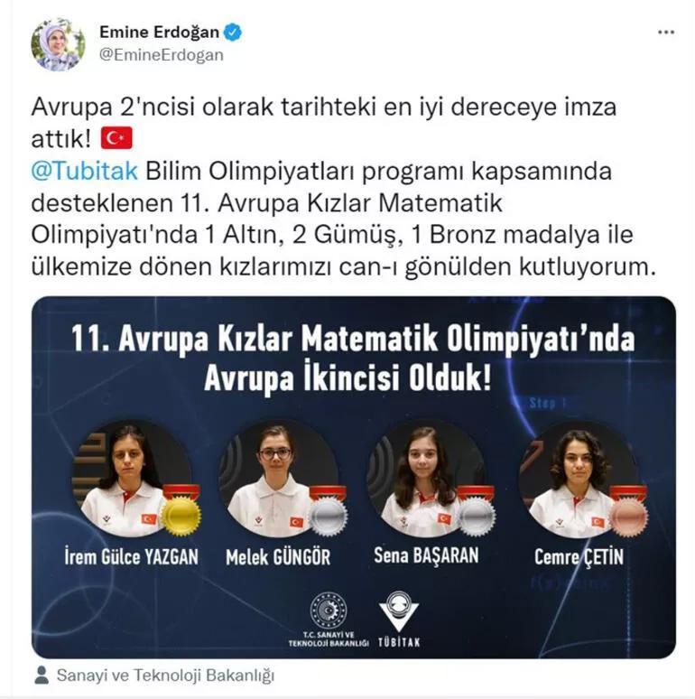 Türkiye, Avrupa Kızlar Matematik Olimpiyatında Avrupa 2ncisi oldu