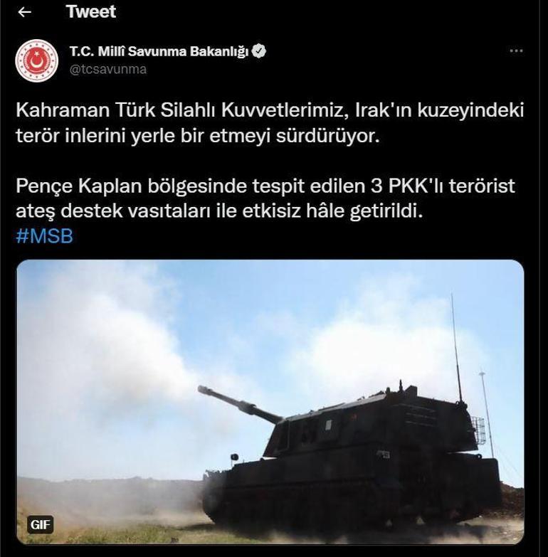 Pençe- Kaplan bölgesinde 3 PKKlı terörist etkisiz hale getirildi