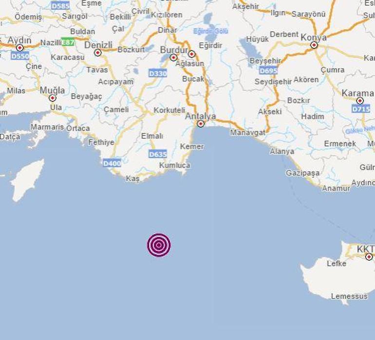 Son dakika... Akdenizde 4.1 büyüklüğünde deprem