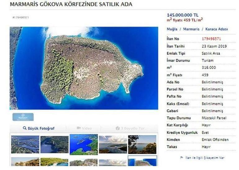 Karaca Adası kimin Karaca Adası nerede Karaca Adasının satış fiyatı 360 milyon TL oldu