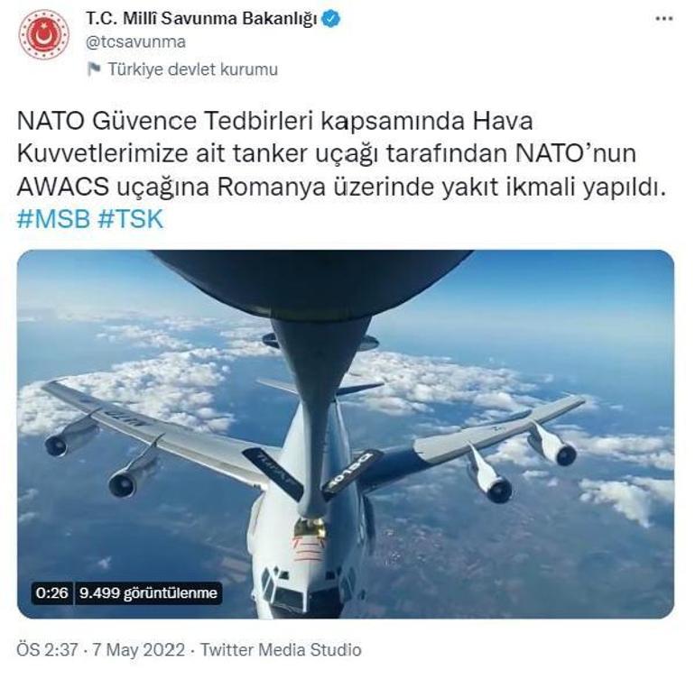 NATO uçağına havada yakıt ikmali