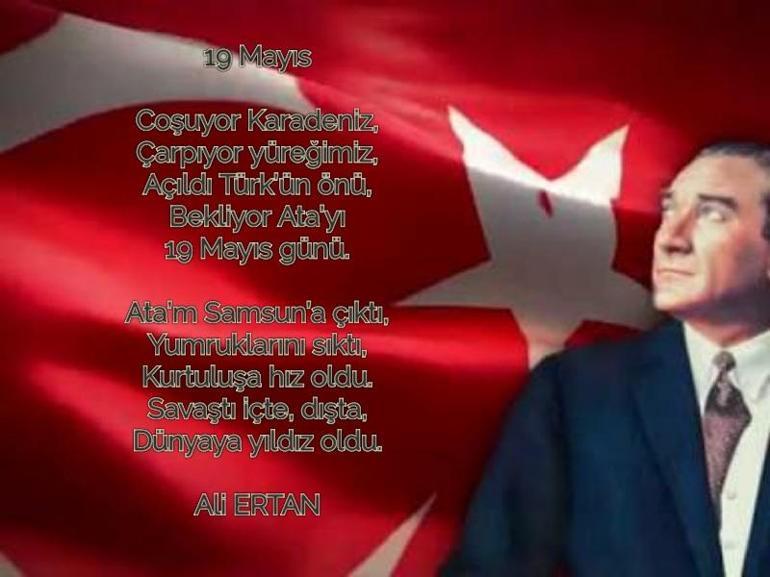 19 Mayıs şiirleri Uzun kısa 2, 3, 4, 5, 6 kıtalık İlkokul, ortaokul ve lise düzeyi resimli duygusal 19 Mayıs Atatürkü Anma Gençlik ve Spor Bayramı Şiirleri