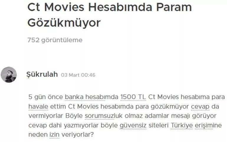 Paralar bir gecede buhar oldu CT Movies ile kaybettiler İşte yeni saadet zincirinin şifreleri...