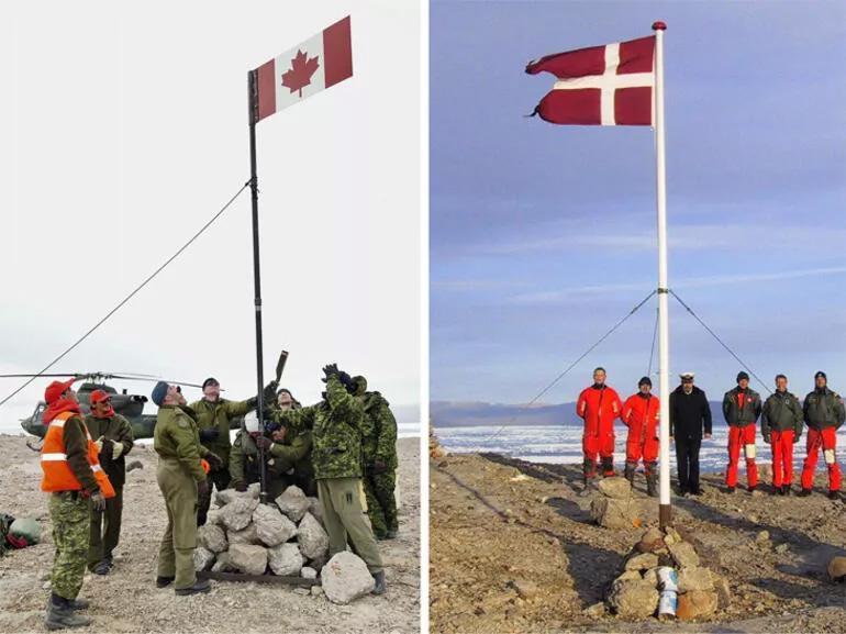 Danimarka ile Kanada arasındaki 50 yıllık savaş bitti Adayı yarı yarıya paylaştılar...