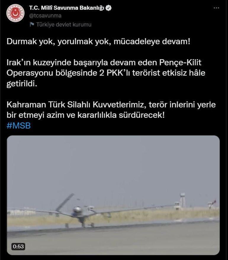 MSB: 2 PKKlı terörist etkisiz hale getirildi