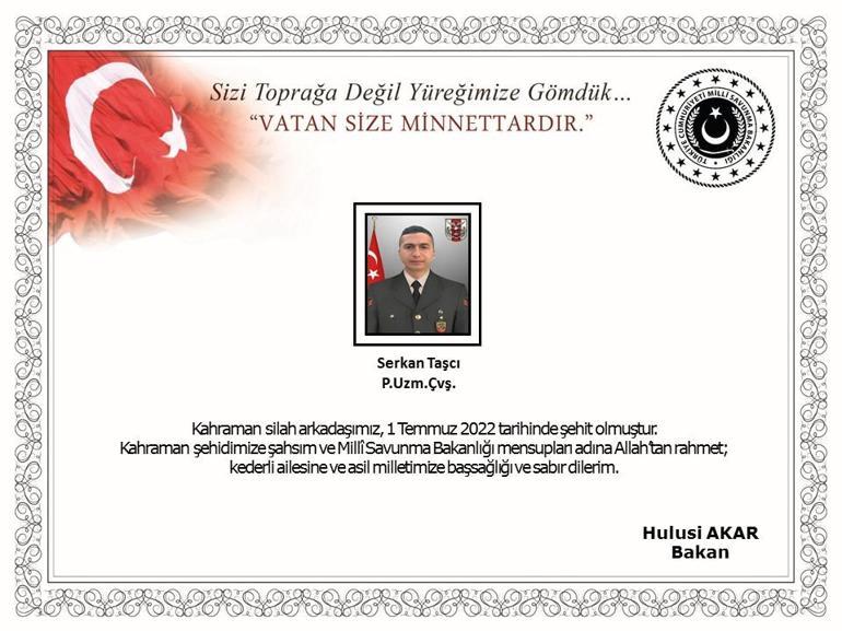 MSB acı haberi duyurdu 1 asker şehit oldu