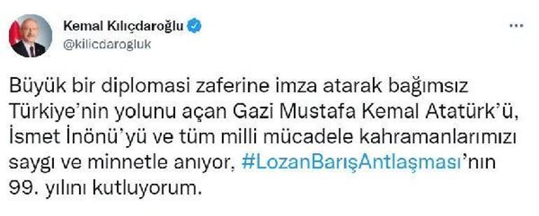 Kılıçdaroğlu: Lozanın resmi bayram kabul edilmesi için teklif vereceğiz