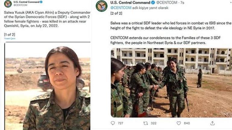 ABDden skandal mesaj:  Öldürülen PKK/YPGli teröristleri böyle paylaştılar