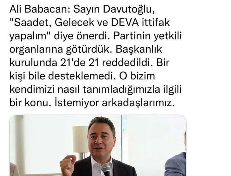 6lı masada kavga Ahmet Davutoğlu ve Ali Babacanın partileri birbirine girdi...