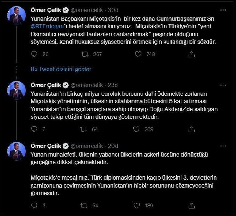 AK Parti Sözcüsü Çelikten, Miçotakisin Cumhurbaşkanı Erdoğanı hedef alan sözlerine tepki
