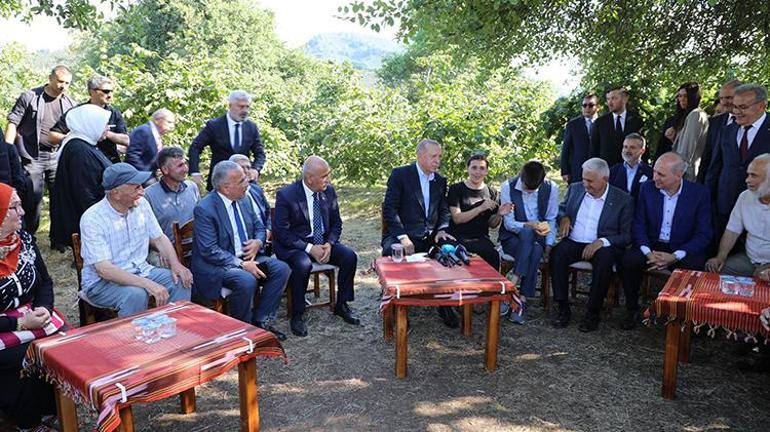 Cumhurbaşkanı Erdoğandan fındık bahçesi ziyareti