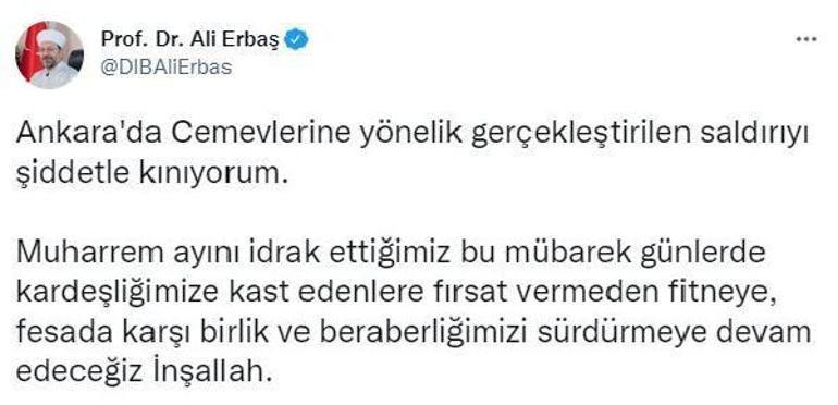 Diyanet İşleri Başkanı Erbaş, cemevlerine saldırıyı kınadı