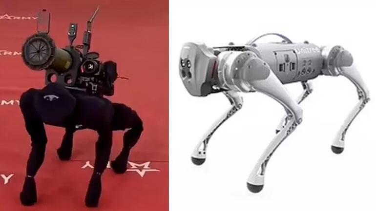 Rusyanın yeni silahı roketatar taşıyan robot köpek sosyal medyada viral oldu