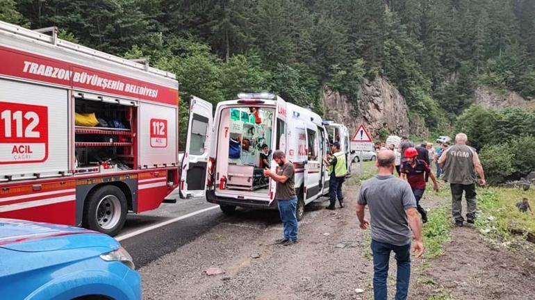 Trabzonda araç dereye yuvarlandı: 6 yaralı