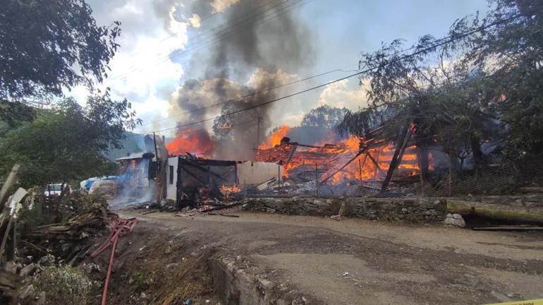 Kastamonuda yangın felaketi Tosya Gökceöz köyünde 10 ev kül oldu